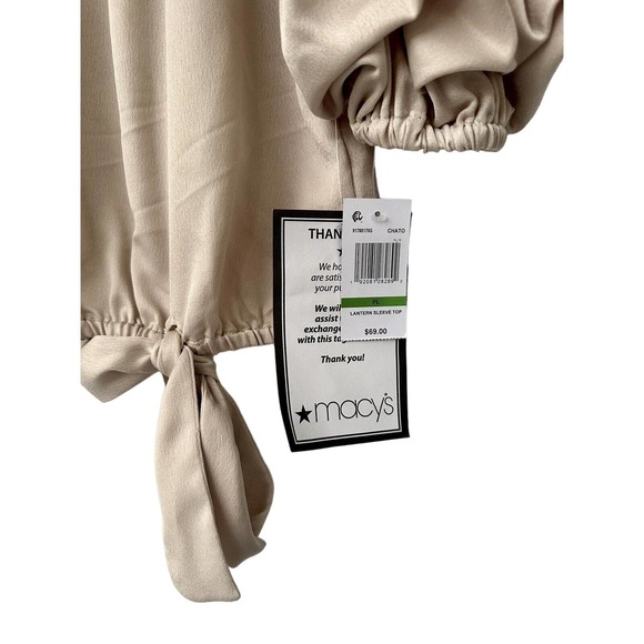 NWT MSK Petite CHATO Lantern Puff-Sleeve Blouse sz PL 90714 - Picture 2 of 4